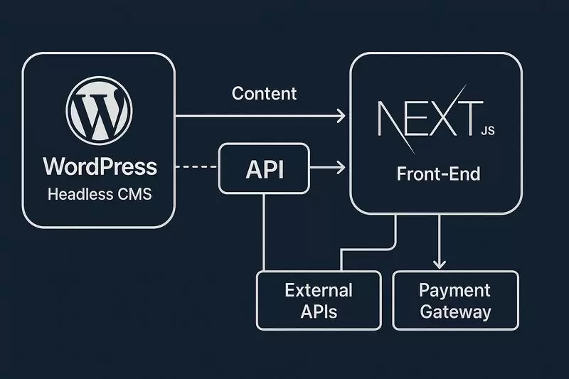 Діаграма WordPress та Next.js